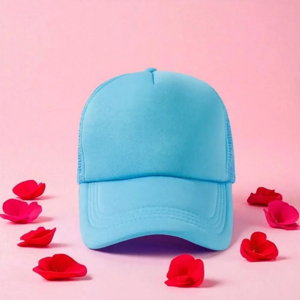 Adjustable Unisex Light Blue Mesh Trucker Hat (SKU#0462)